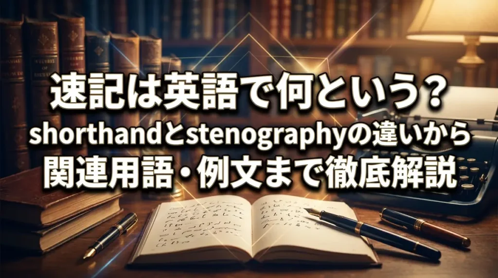 速記は英語で何という？shorthandとstenographyの違いから関連用語・例文まで徹底解説