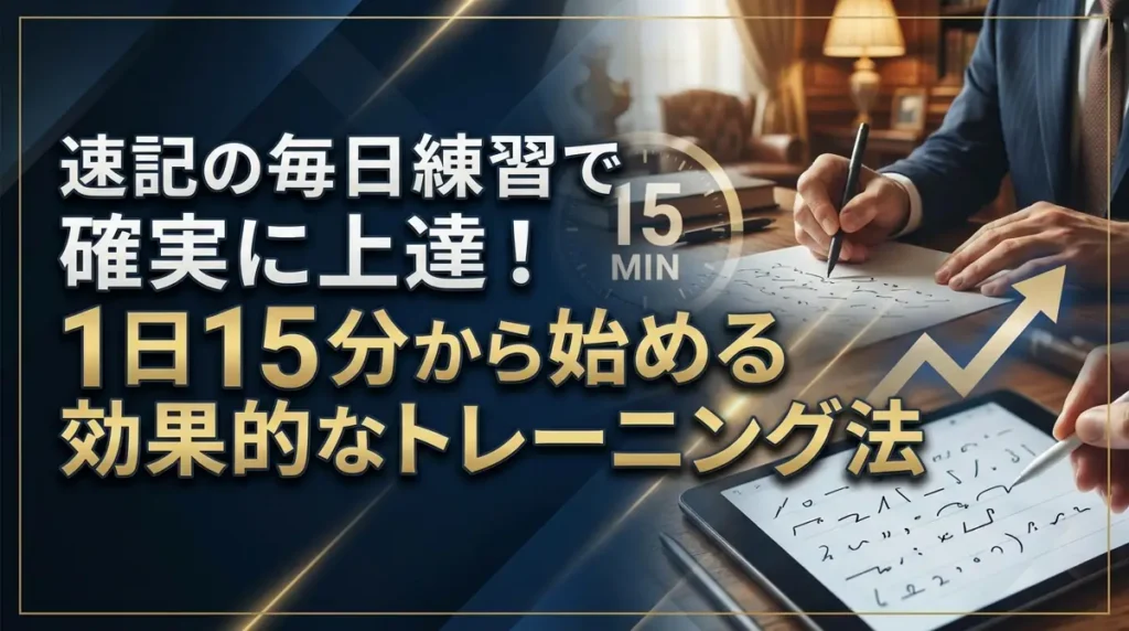 速記の毎日練習で確実に上達！1日15分から始める効果的なトレーニング法