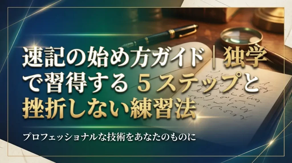 速記の始め方ガイド｜独学で習得する5ステップと挫折しない練習法