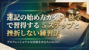 速記の始め方ガイド｜独学で習得する5ステップと挫折しない練習法