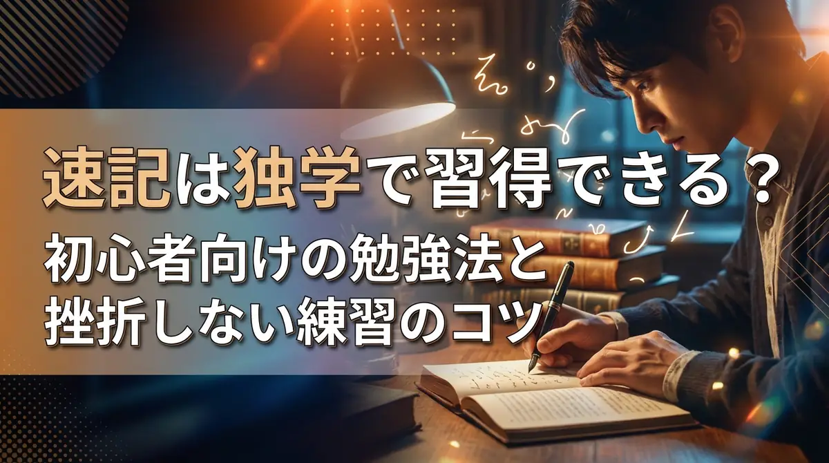 速記は独学で習得できる？初心者向けの勉強法と挫折しない練習のコツ