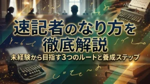 速記者のなり方を徹底解説｜未経験から目指す3つのルートと養成ステップ