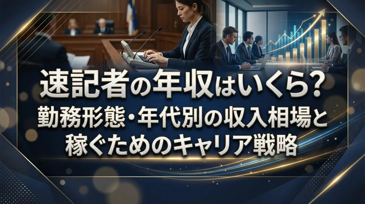 速記者の年収はいくら？勤務形態・年代別の収入相場と稼ぐためのキャリア戦略