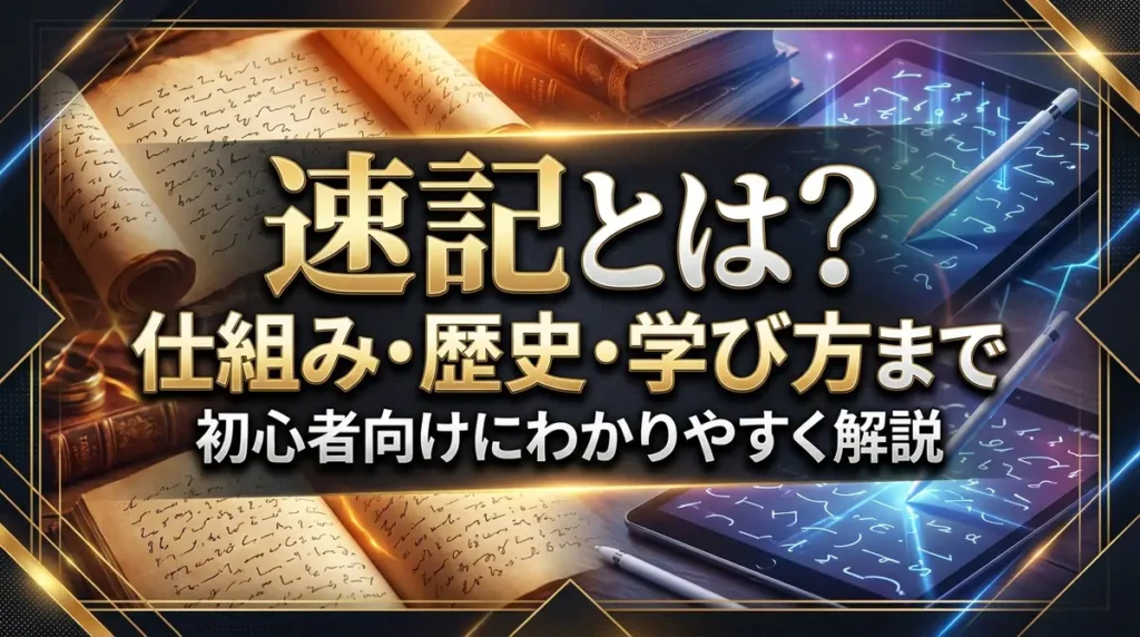 速記とは？仕組み・歴史・学び方まで初心者向けにわかりやすく解説