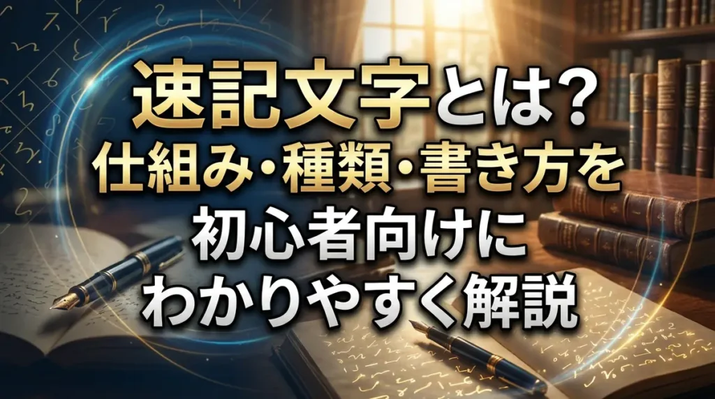 速記文字とは？仕組み・種類・書き方を初心者向けにわかりやすく解説