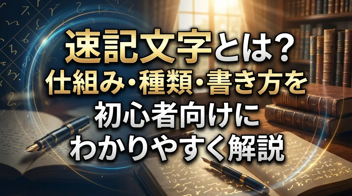 速記文字とは？仕組み・種類・書き方を初心者向けにわかりやすく解説