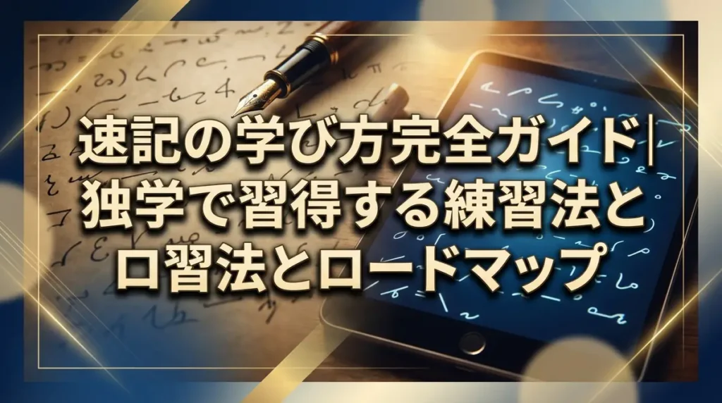 速記の学び方完全ガイド｜独学で習得する練習法とロードマップ