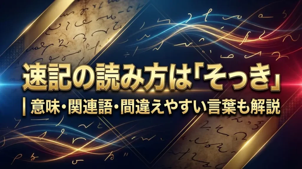 速記の読み方は「そっき」｜意味・関連語・間違えやすい言葉も解説