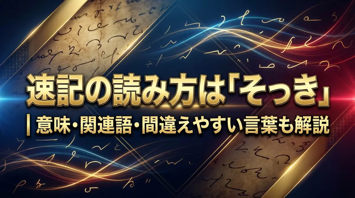 速記の読み方は「そっき」｜意味・関連語・間違えやすい言葉も解説