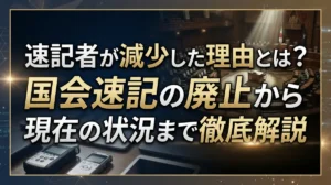速記者が減少した理由とは？国会速記の廃止から現在の状況まで徹底解説