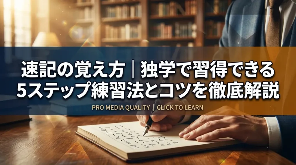速記の覚え方｜独学で習得できる5ステップ練習法とコツを徹底解説