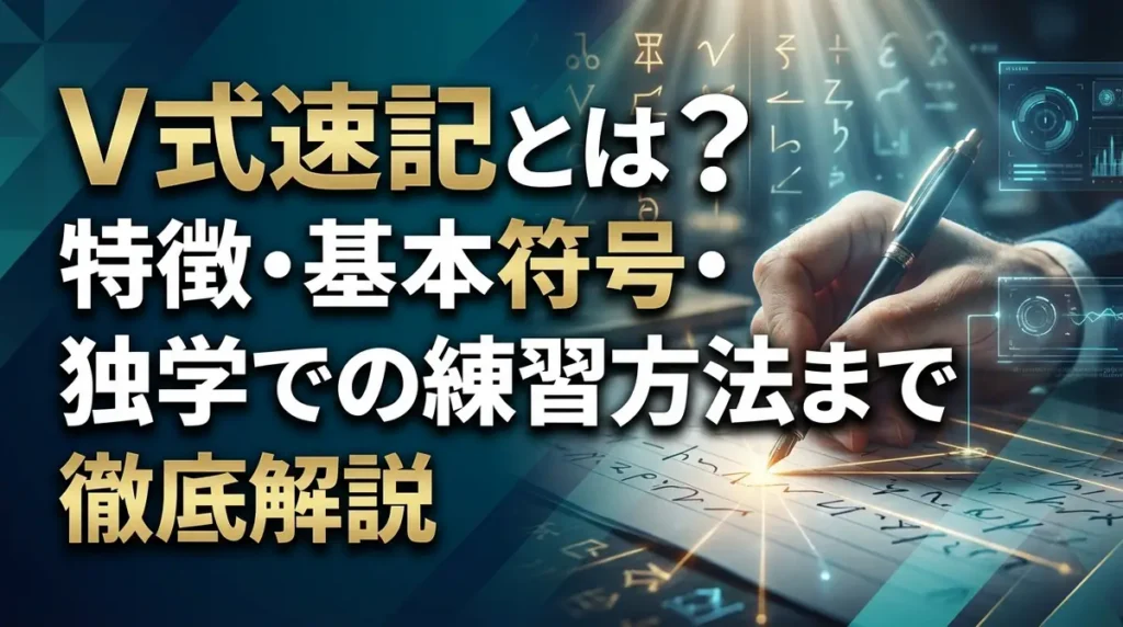 V式速記とは？特徴・基本符号・独学での練習方法まで徹底解説