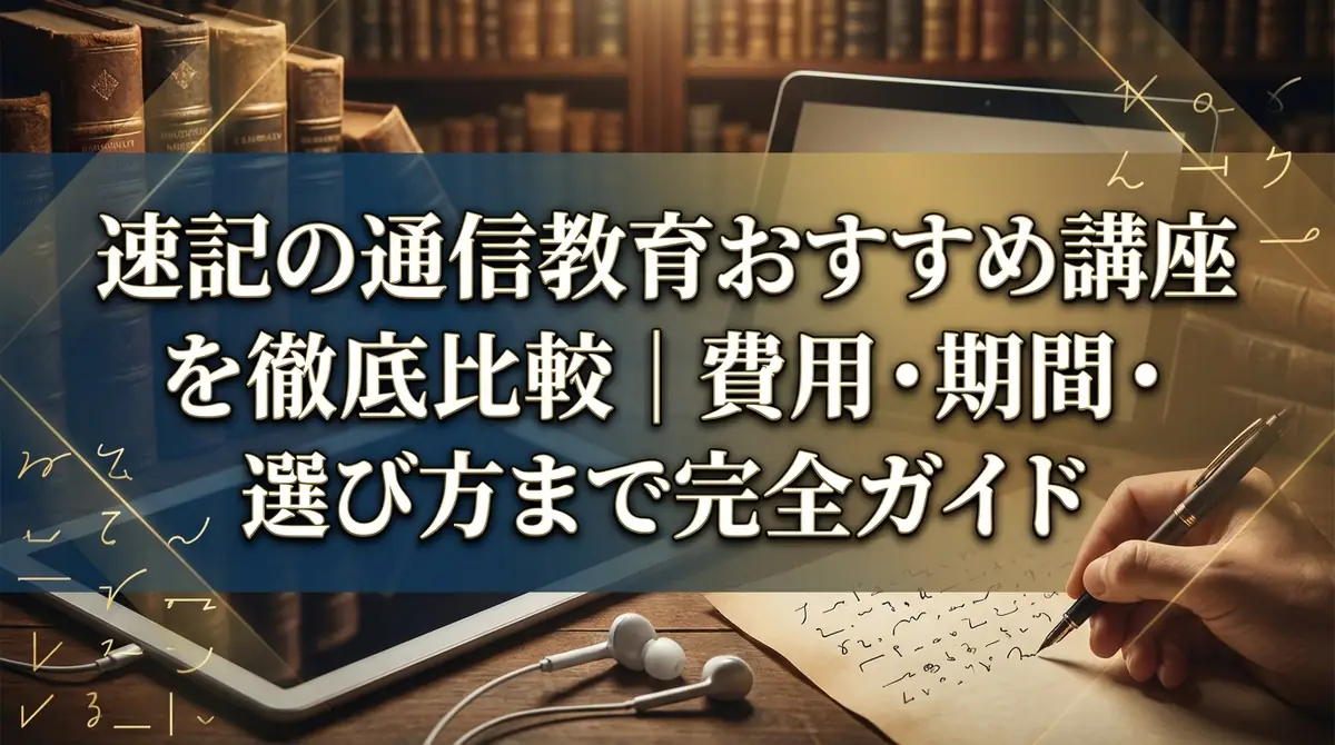 速記の通信教育おすすめ講座を徹底比較|費用・期間・選び方まで完全ガイド