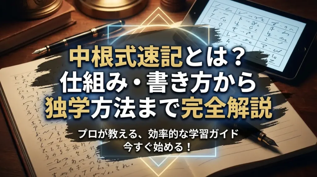 中根式速記とは？仕組み・書き方から独学方法まで完全解説