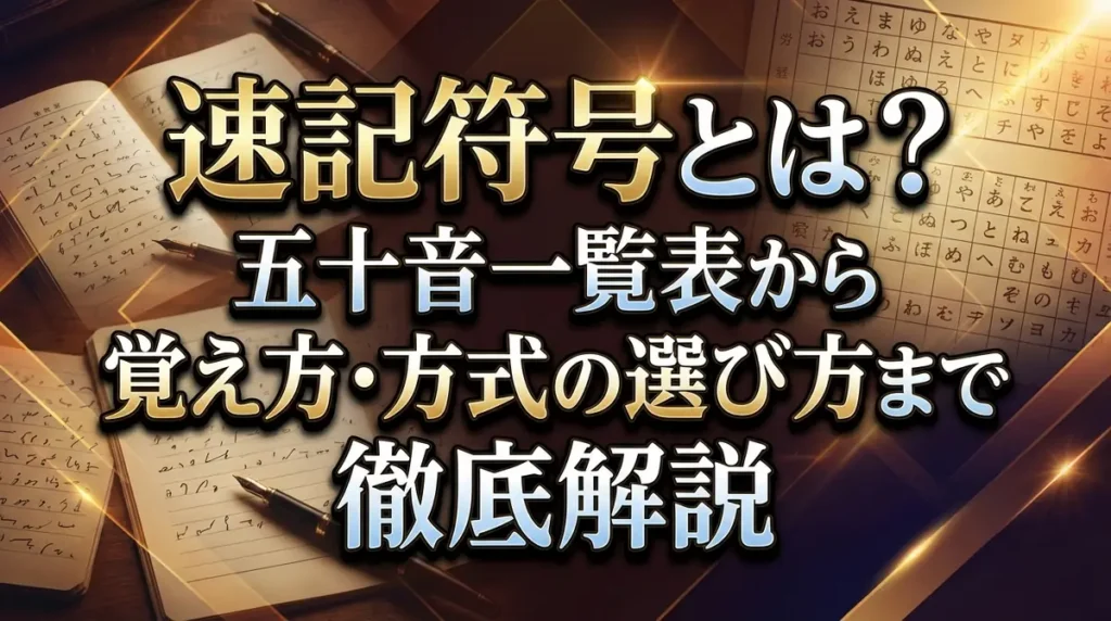 速記符号とは？五十音一覧表から覚え方・方式の選び方まで徹底解説