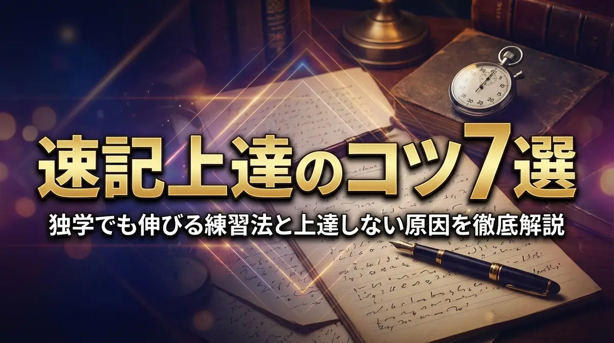 速記上達のコツ7選|独学でも伸びる練習法と上達しない原因を徹底解説