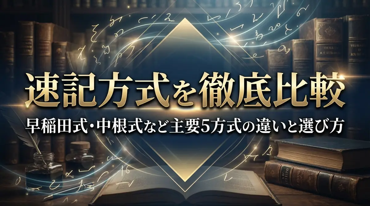 速記方式を徹底比較｜早稲田式・中根式など主要5方式の違いと選び方