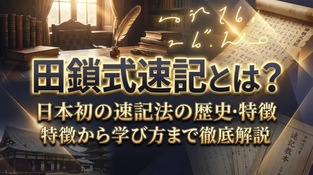 田鎖式速記とは？日本初の速記法の歴史・特徴から学び方まで徹底解説