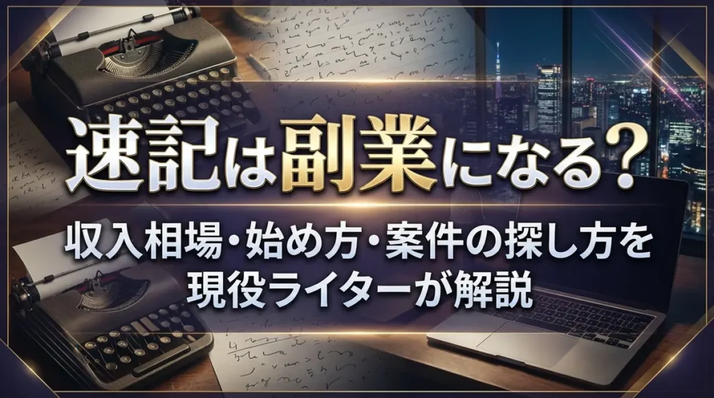 速記は副業になる？収入相場・始め方・案件の探し方を現役ライターが解説