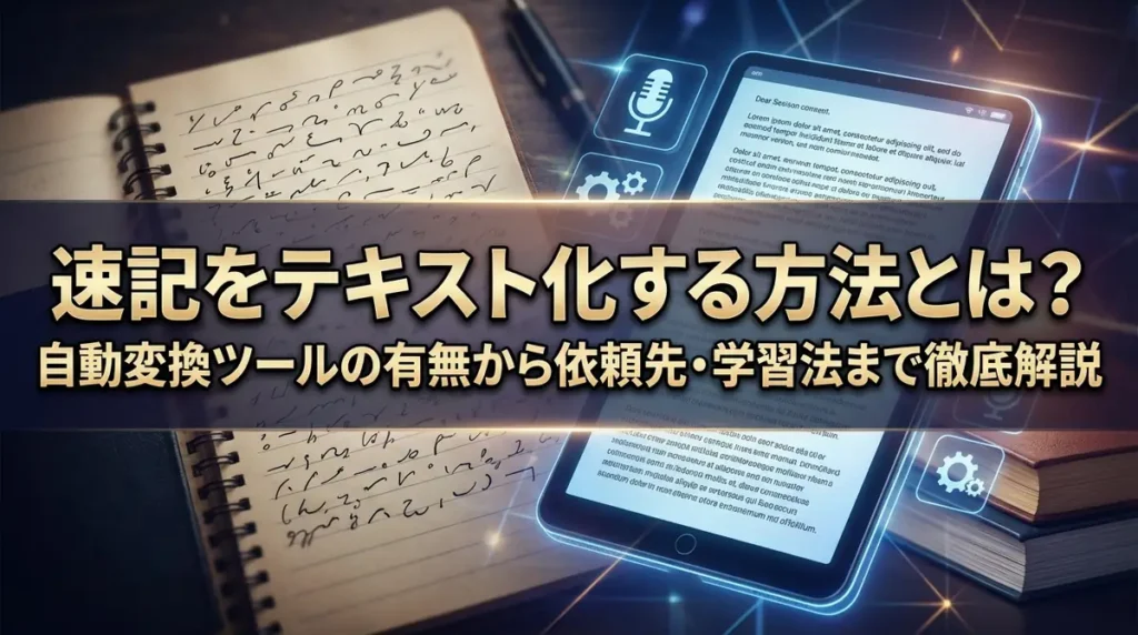 速記をテキスト化する方法とは？自動変換ツールの有無から依頼先・学習法まで徹底解説
