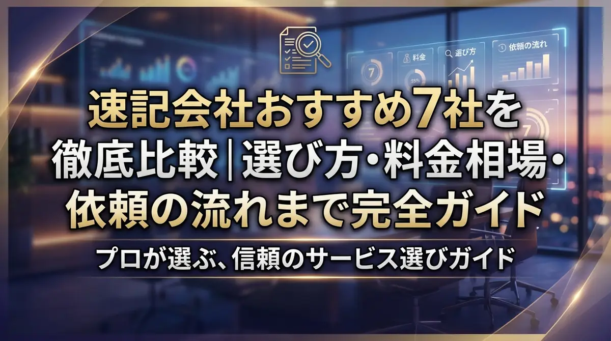 速記会社おすすめ7社を徹底比較|選び方・料金相場・依頼の流れまで完全ガイド