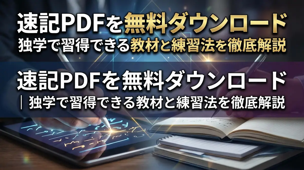 速記PDFを無料ダウンロード|独学で習得できる教材と練習法を徹底解説