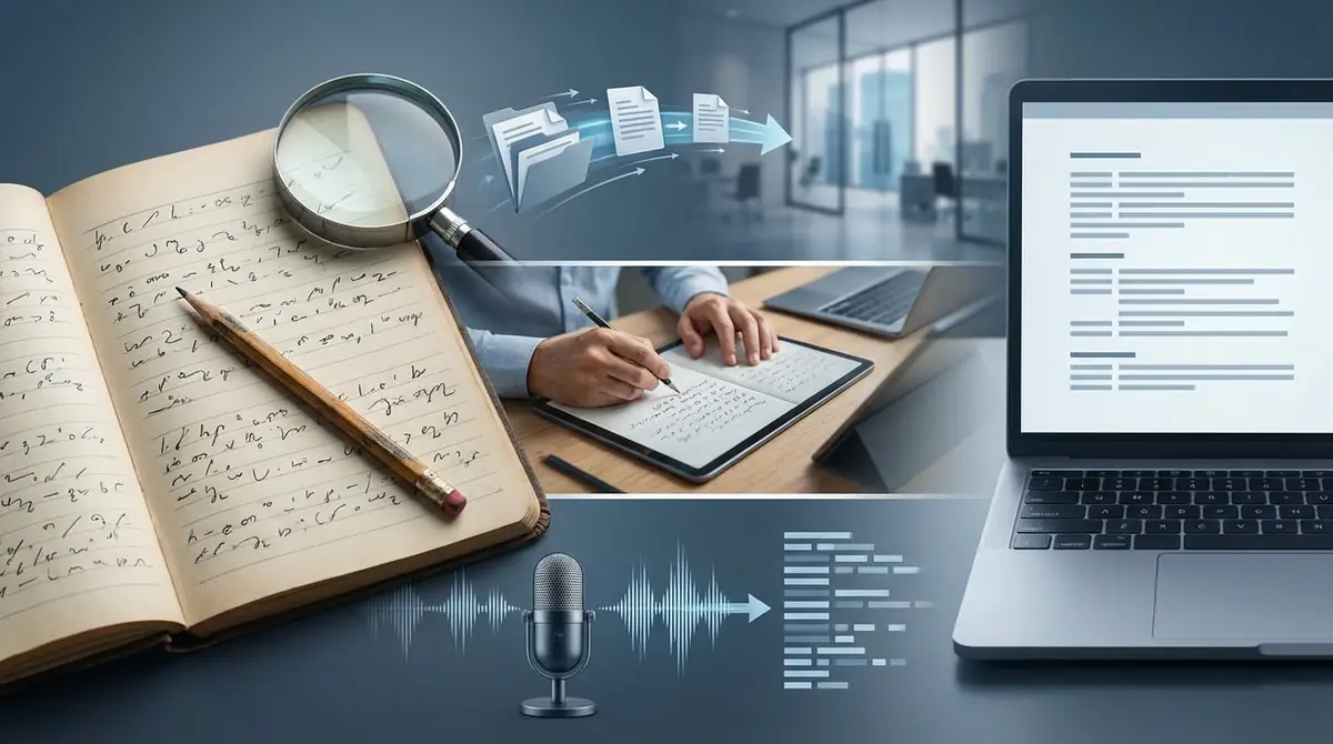 速記テキスト化の方法を比較|外注・自力解読・音声認識