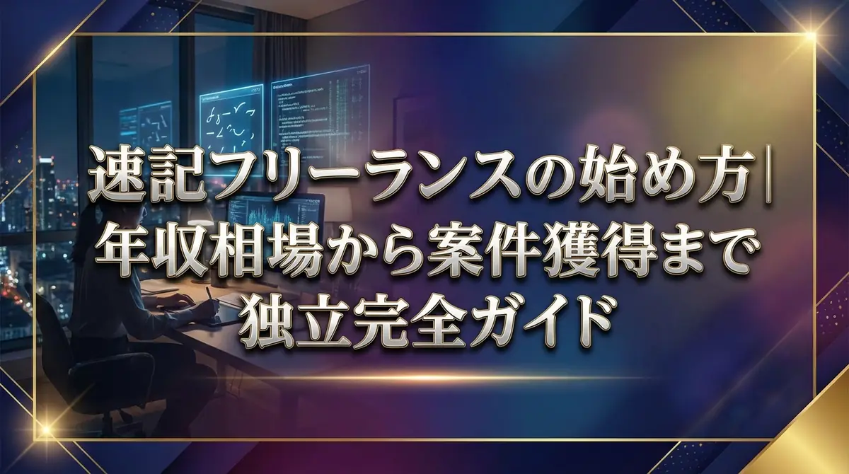 速記フリーランスの始め方｜年収相場から案件獲得まで独立完全ガイド