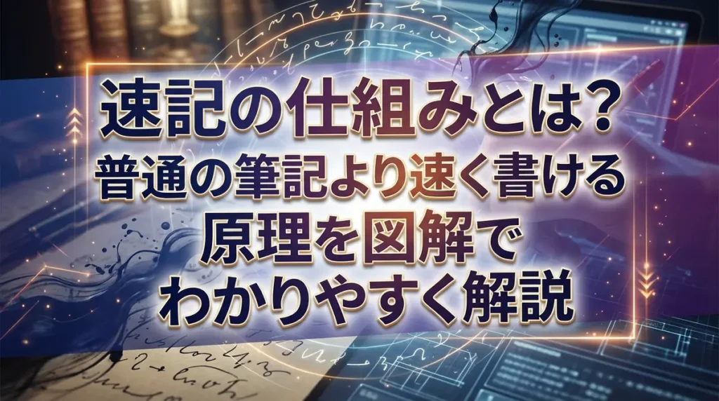 速記の仕組みとは？普通の筆記より速く書ける原理を図解でわかりやすく解説