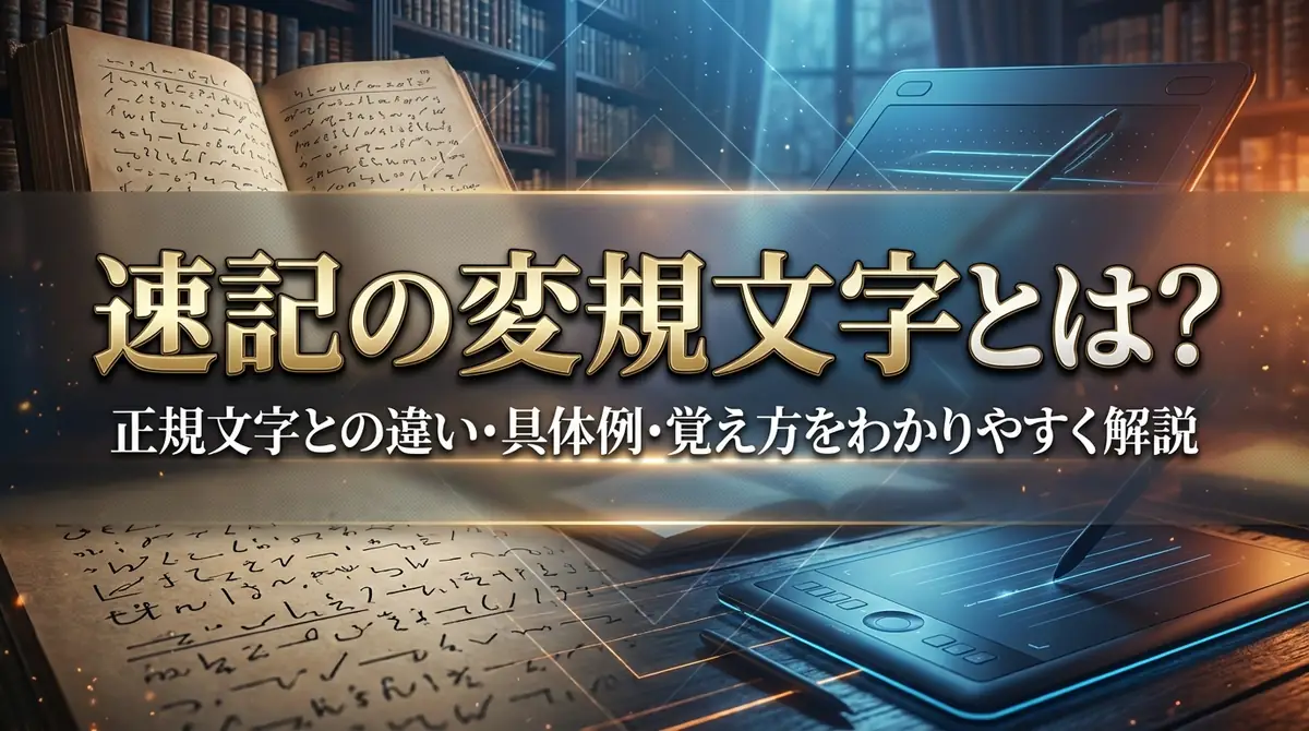 速記の変規文字とは?正規文字との違い・具体例・覚え方をわかりやすく解説