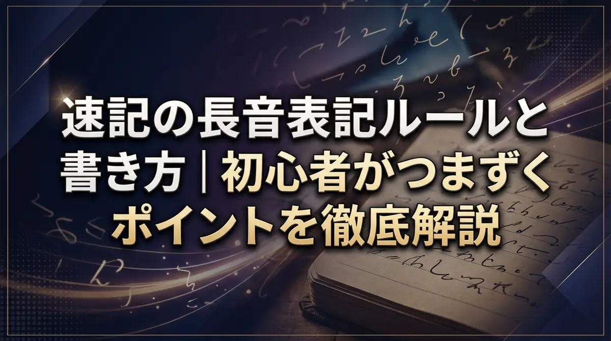 速記の長音表記ルールと書き方｜初心者がつまずくポイントを徹底解説