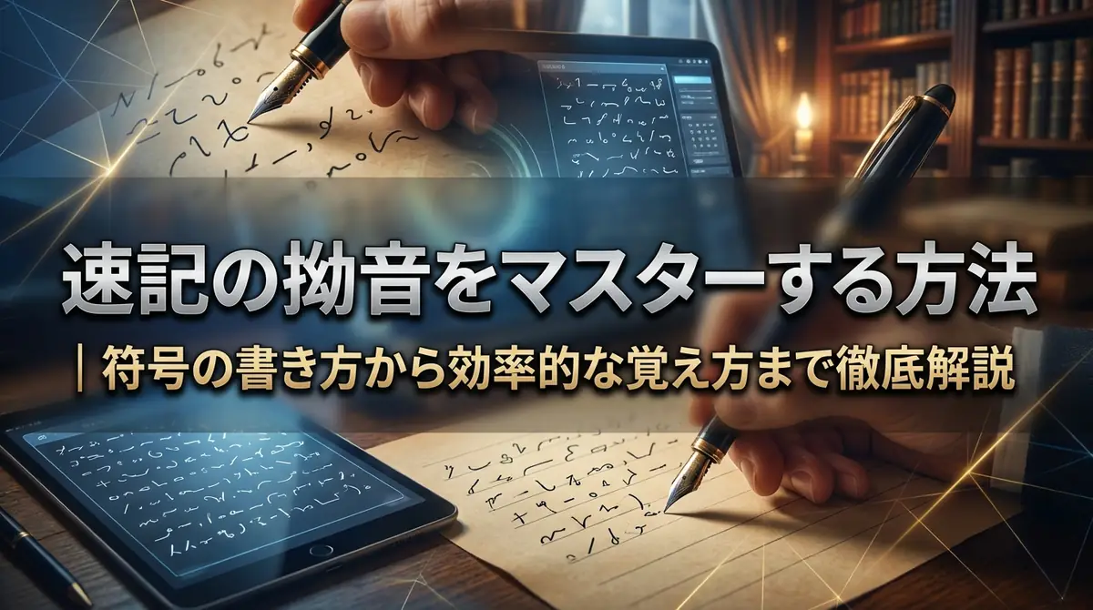 速記の拗音をマスターする方法|符号の書き方から効率的な覚え方まで徹底解説