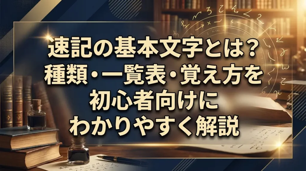 速記の基本文字とは？種類・一覧表・覚え方を初心者向けにわかりやすく解説