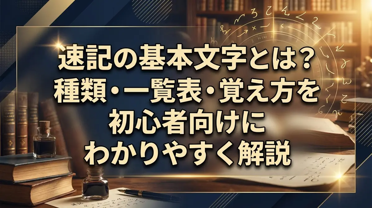 速記の基本文字とは？種類・一覧表・覚え方を初心者向けにわかりやすく解説