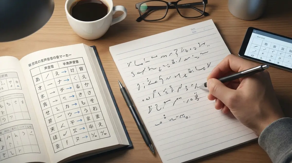 【行別図解】速記の濁音・半濁音の書き方を完全マスター