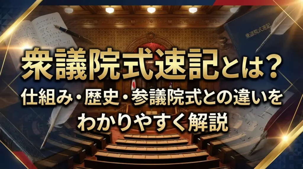 衆議院式速記とは？仕組み・歴史・参議院式との違いをわかりやすく解説