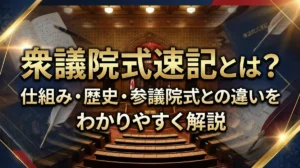 衆議院式速記とは？仕組み・歴史・参議院式との違いをわかりやすく解説