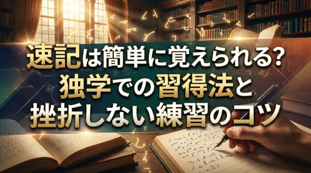 速記は簡単に覚えられる？独学での習得法と挫折しない練習のコツ