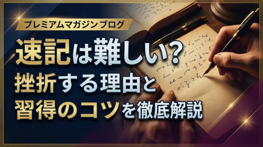 速記は難しい？挫折する理由と習得のコツを徹底解説