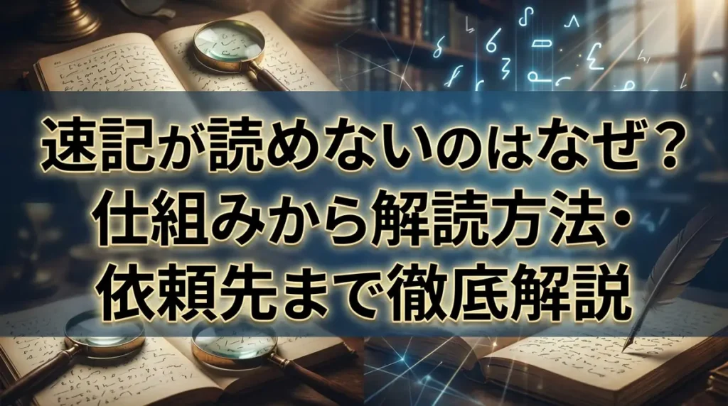 速記が読めないのはなぜ？仕組みから解読方法・依頼先まで徹底解説