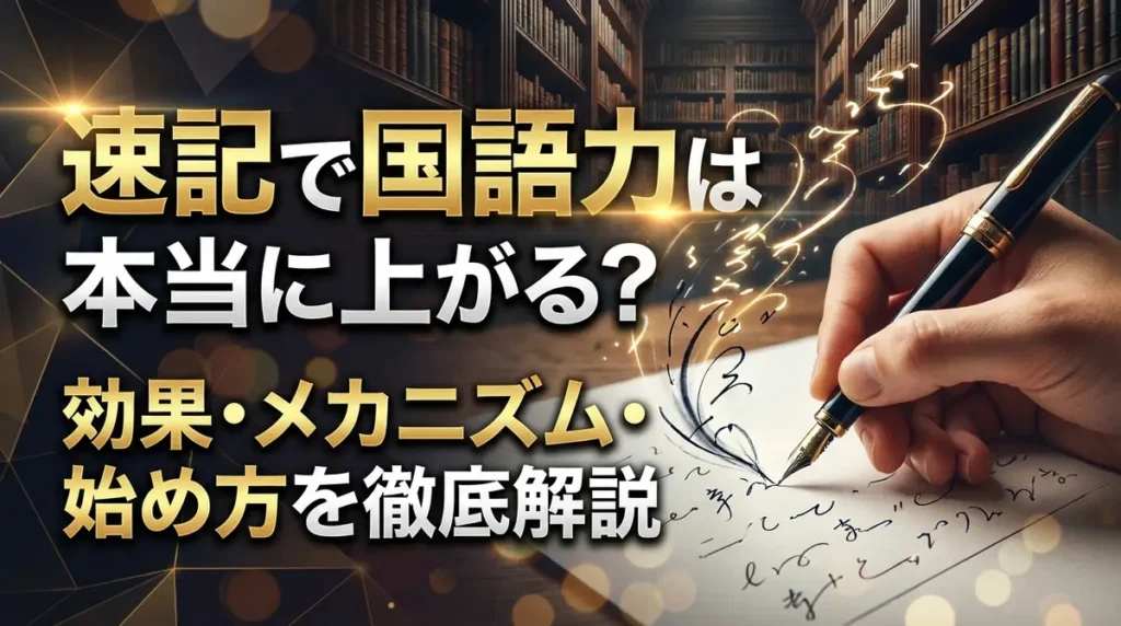 速記で国語力は本当に上がる？効果・メカニズム・始め方を徹底解説