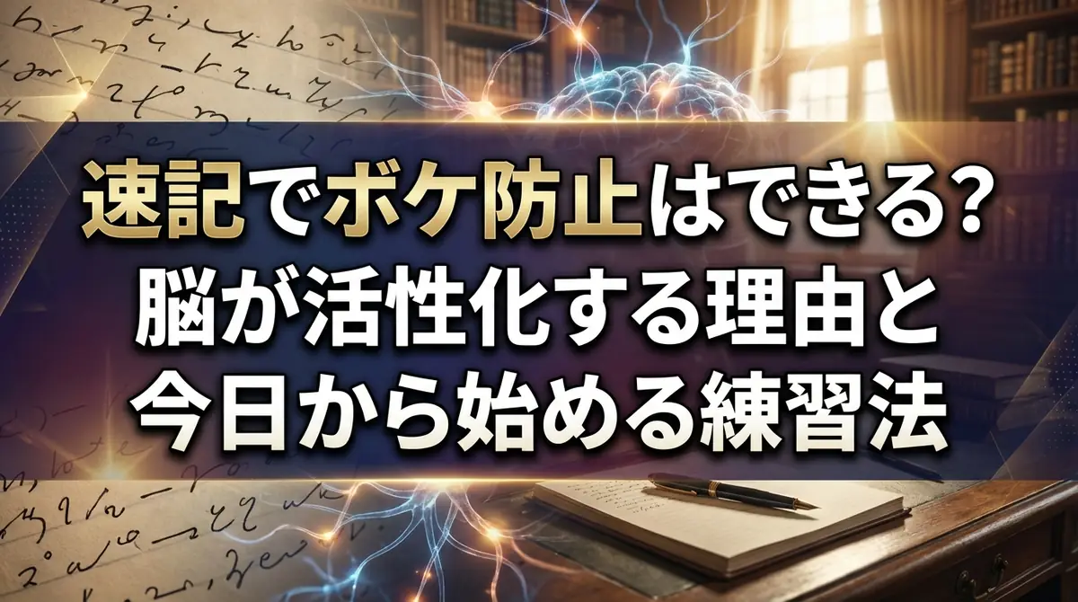 速記でボケ防止はできる?脳が活性化する理由と今日から始める練習法