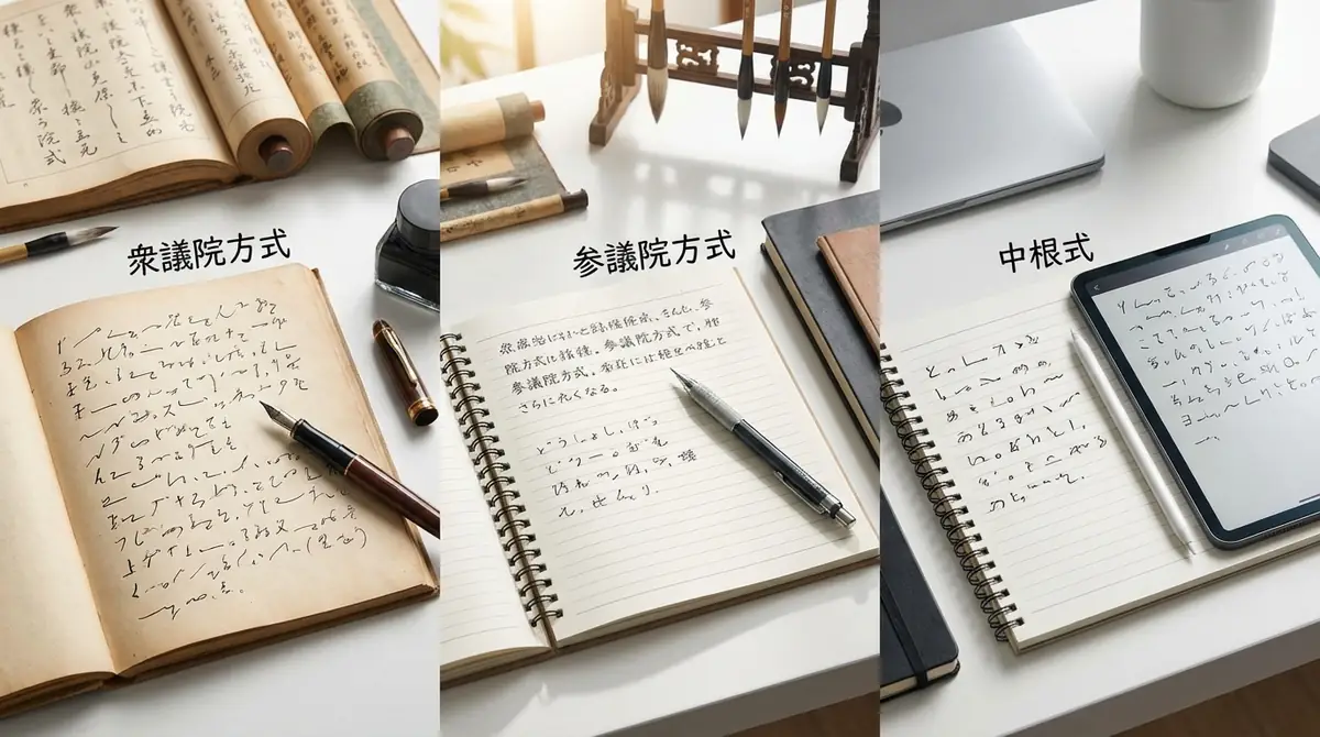 日本の手書き速記3大方式を比較