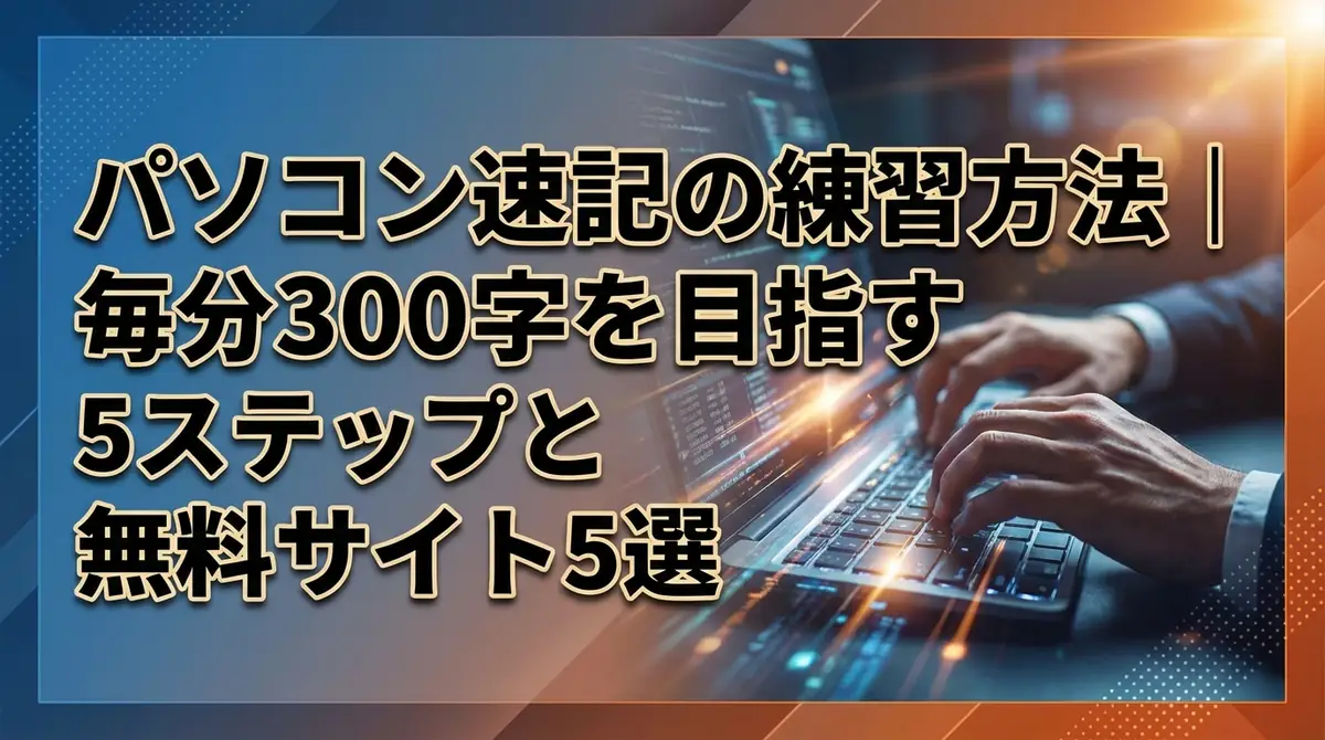 パソコン速記の練習方法｜毎分300字を目指す5ステップと無料サイト5選