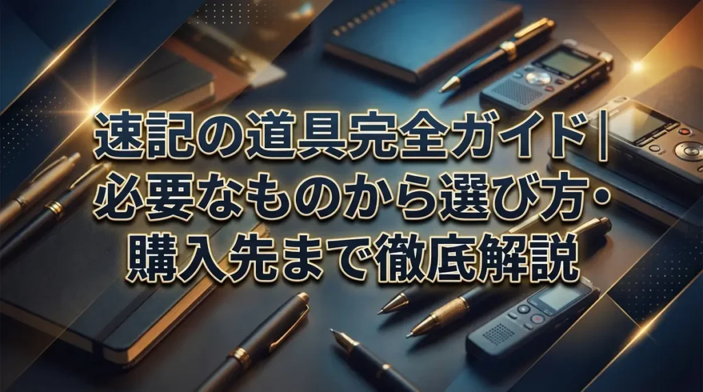 速記の道具完全ガイド｜必要なものから選び方・購入先まで徹底解説