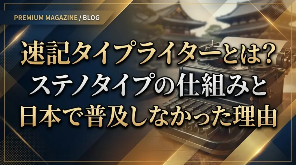 速記タイプライターとは？ステノタイプの仕組みと日本で普及しなかった理由