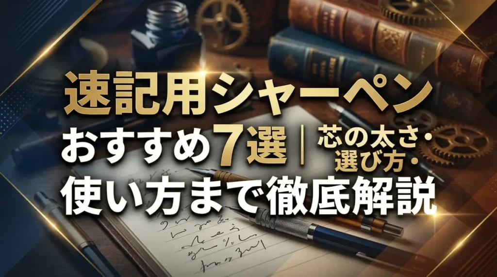 速記用シャーペンおすすめ7選｜芯の太さ・選び方・使い方まで徹底解説