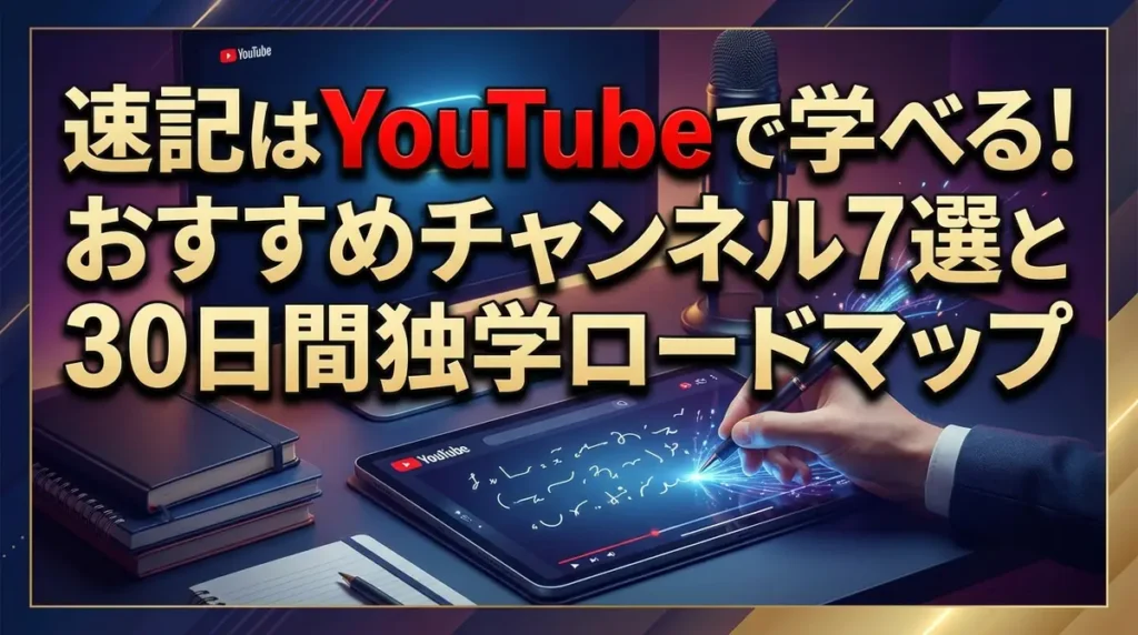 速記はYouTubeで学べる！おすすめチャンネル7選と30日間独学ロードマップ