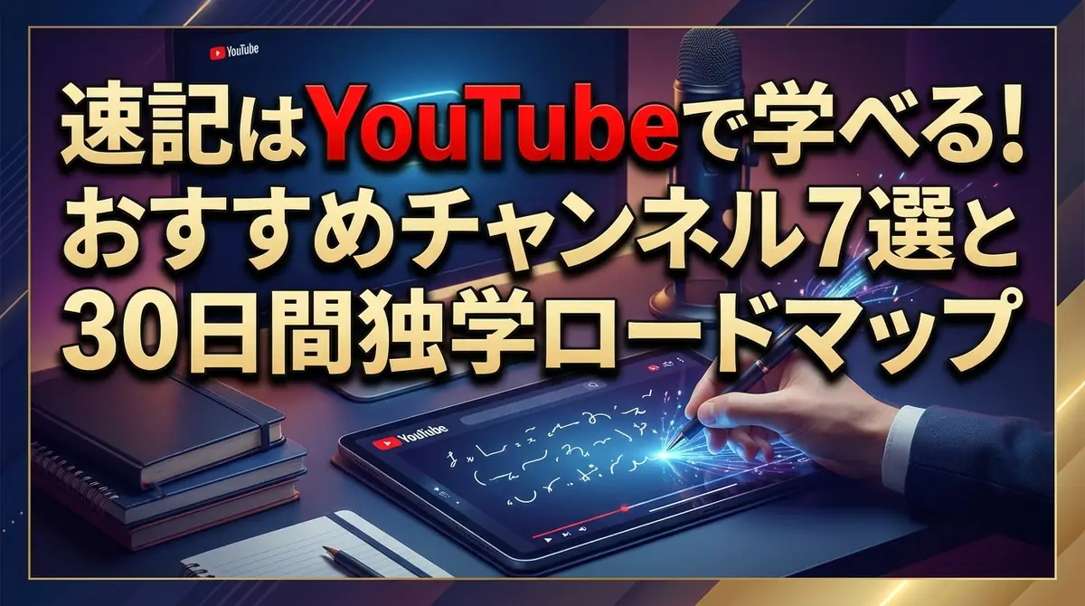 速記はYouTubeで学べる！おすすめチャンネル7選と30日間独学ロードマップ