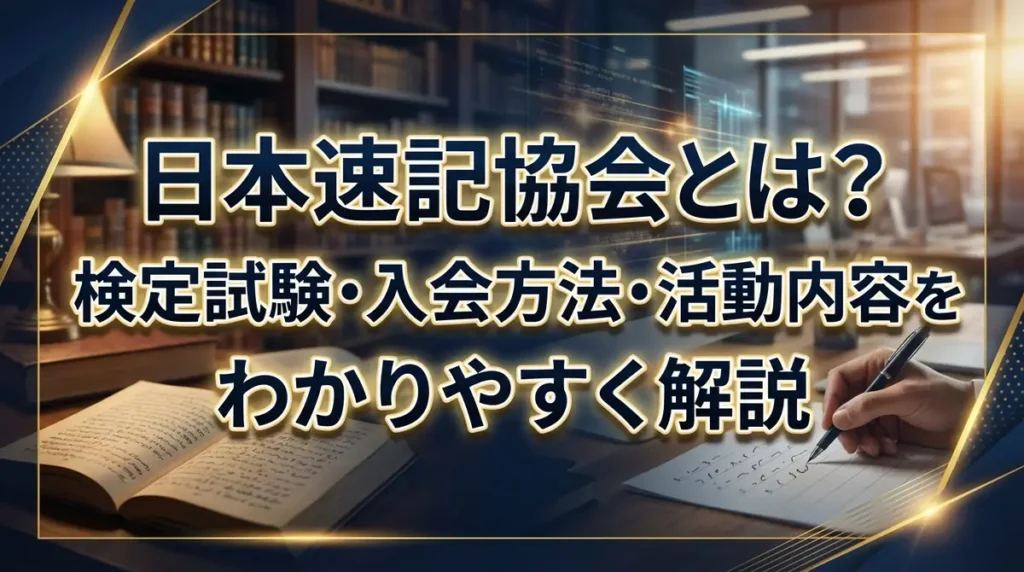 日本速記協会とは？検定試験・入会方法・活動内容をわかりやすく解説